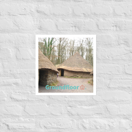 Village Charm Poster with Groundfloor with House Logo