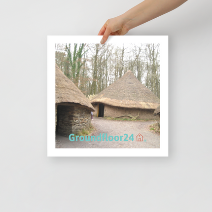 Village Charm Poster with Groundfloor24 with House Logo