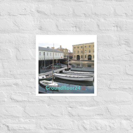 Boat on Water Poster with Groundfloor24 with House Logo