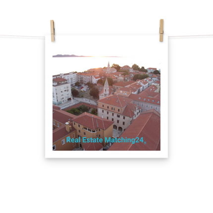Roof Sunset View Poster with realestatematching24 without key Logo