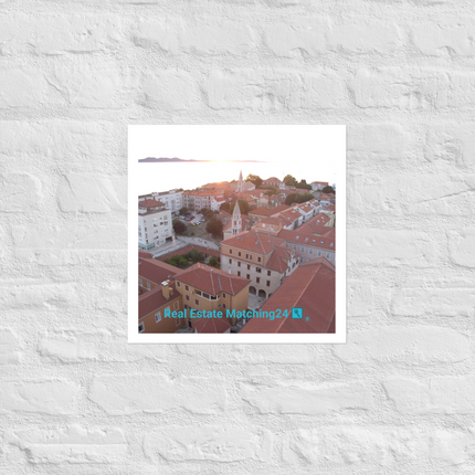 Roof Sunset View Poster with realestatematching24 with key Logo