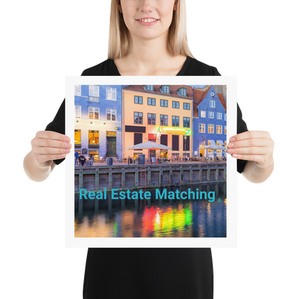 Nyhavn Poster with Real Estate Matching Logo