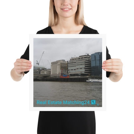 Beautiful Place Poster with Real Estate Matching24 Logo
