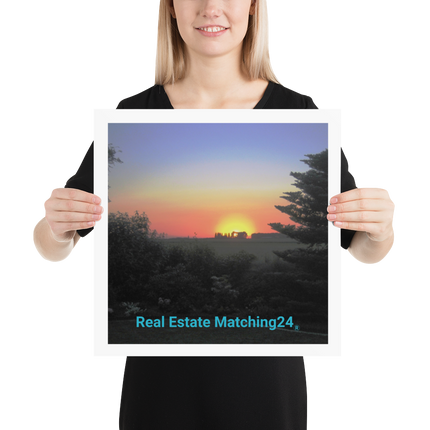 Beutiful Sunset Sinari Poster with realestatematching24 without key Logo