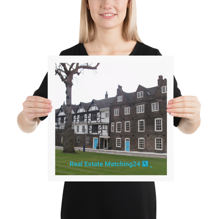 Beutiful Palace Poster with realestatematching24 with key Logo
