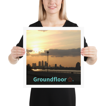 Majestic Sunset Poster with Groundfloor with House Logo