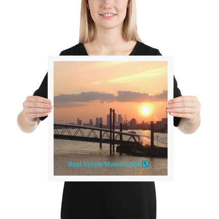 Evening Glow Poster with realestatematching24 with key Logo