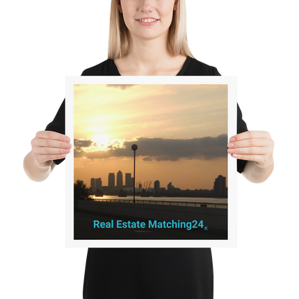 Majestic Sunset Poster with realestatematching24 without key Logo