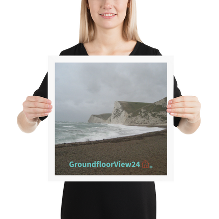 Waves and Sand Poster with groundfloorview24 with House Logo