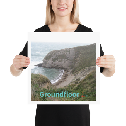 Sea & Hills Poster with Groundfloor with House Logo
