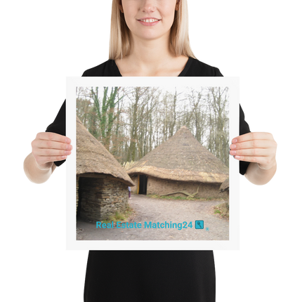 Village Charm Poster with realestatematching24 with key Logo