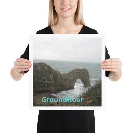 Coastal Escape Poster with Groundfloor with House Logo