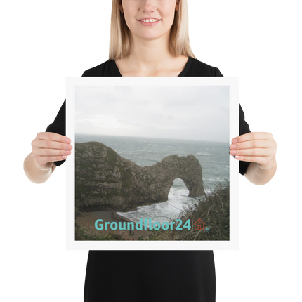 Coastal Escape Poster with Groundfloor24 with House Logo