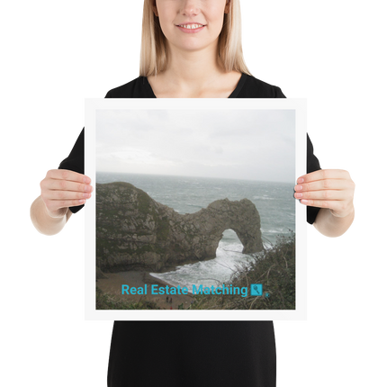 Coastal Escape Poster with realestatematching with key Logo