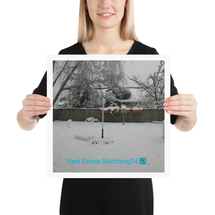 Winter Wonderland Poster with realestatematching24 with key Logo
