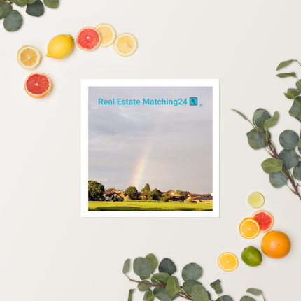 The Rainbow Sinari Poster with Real Estate Matching24 Logo