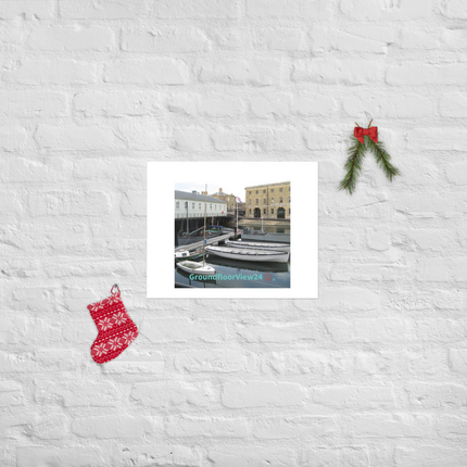Boat on Water Poster with groundfloorview24 with House Logo