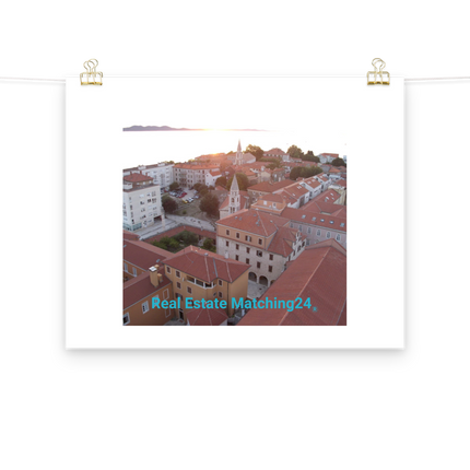 Roof Sunset View Poster with realestatematching24 without key Logo