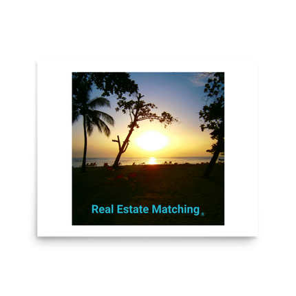 Beutiful Sea View Poster with realestatematching24 with key Logo