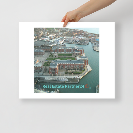 Nice City Poster with realestatepartner24 with house Logo