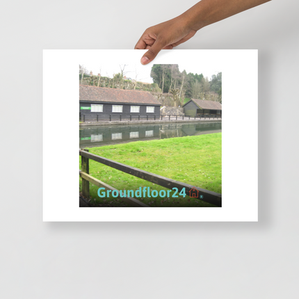 Lakeside Serenity Poster with Groundfloor24 with House Logo