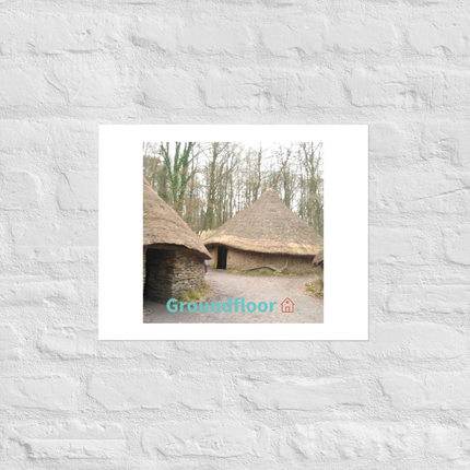 Village Charm Poster with Groundfloor with House Logo