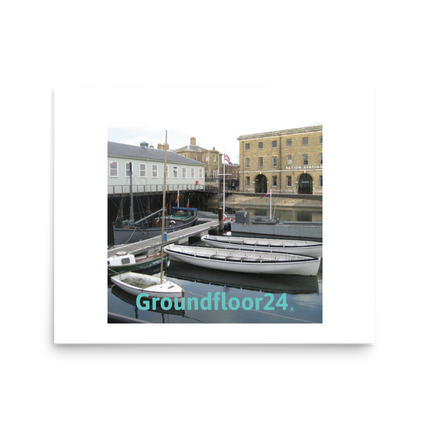 Boat on Water Poster with Groundfloor24 without House Logo