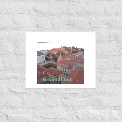 Roof Sunset View Poster with Groundfloor with House Logo