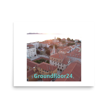 Roof Sunset View Poster with Groundfloor24 without House Logo