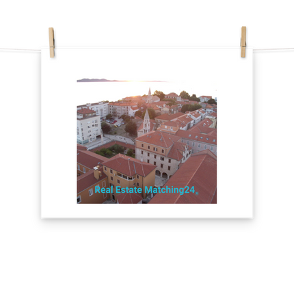 Roof Sunset View Poster with realestatematching24 without key Logo