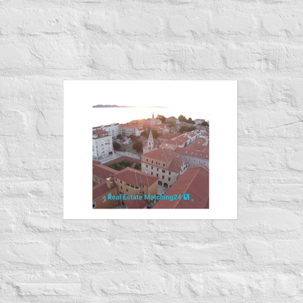 Roof Sunset View Poster with realestatematching24 with key Logo