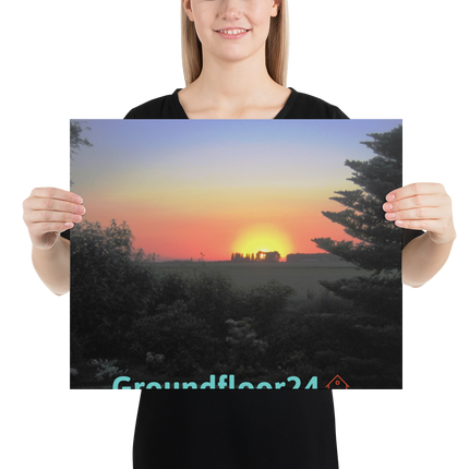 Beutiful Sunset Sinari Poster with Groundfloor24 with House Logo