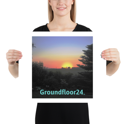 Beutiful Sunset Sinari Poster with Groundfloor24 without House Logo
