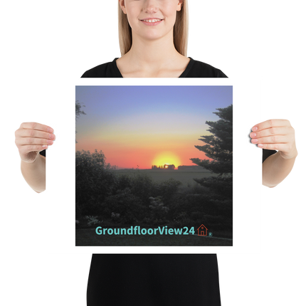 Beutiful Sunset Sinari Poster with groundfloorview24 with House Logo