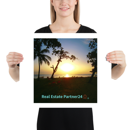 Beutiful Sea View Poster with realestatepartner24 with house Logo