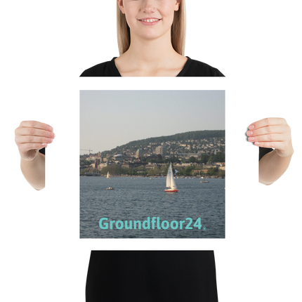Beutiful River & Hills Sinari Poster with Groundfloor24 without House Logo