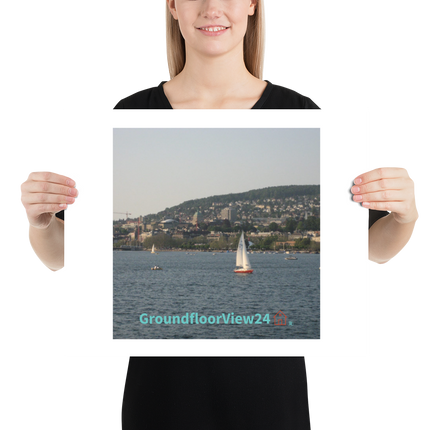 Beutiful River & Hills Sinari Poster with realestatematching with key Logo