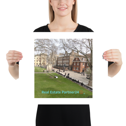 Beutiful Park Poster with realestatepartner24 with house Logo
