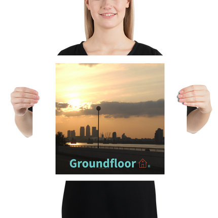 Majestic Sunset Poster with Groundfloor with House Logo