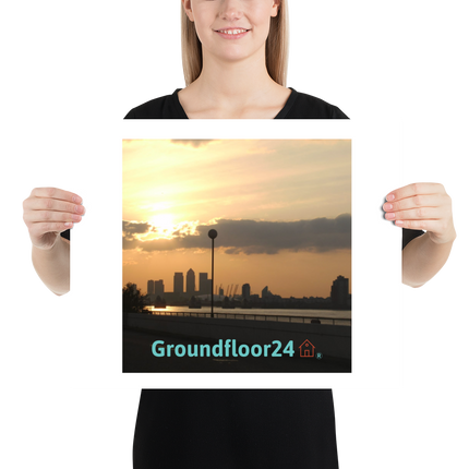 Majestic Sunset Poster with Groundfloor24 with House Logo