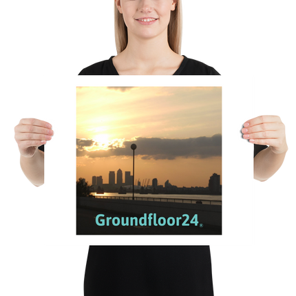 Majestic Sunset Poster with Groundfloor24 without House Logo
