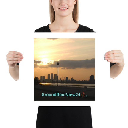 Majestic Sunset Poster with groundfloorview24 with House Logo