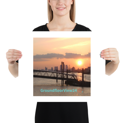 Evening Glow Poster with GroundfloorView24 with House Logo