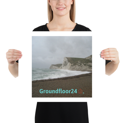 Waves and Sand Poster with Groundfloor24 with House Logo