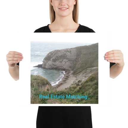 Sea & Hills Poster with realestatematching without key Logo