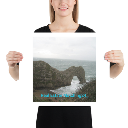 Coastal Escape Poster with realestatematching24 without key Logo
