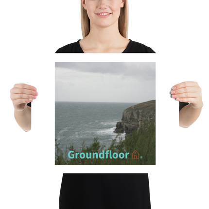 Seaside Serenity Poster with Groundfloor with House Logo