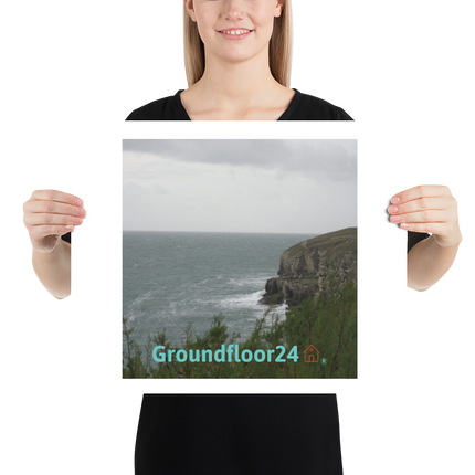 Seaside Serenity Poster with Groundfloor24 with House Logo