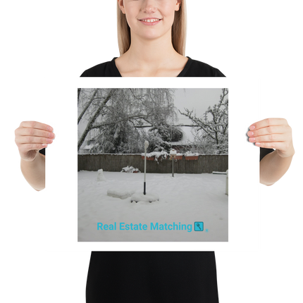 Winter Wonderland Poster with realestatematching with key Logo