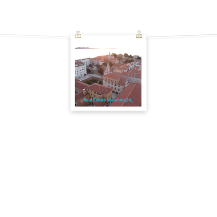 Roof Sunset View Poster with realestatematching24 without key Logo
